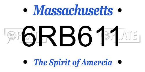 6RB611 Massachusetts License Plate