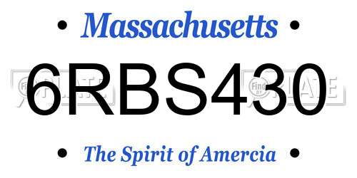 6RBS430 Massachusetts License Plate