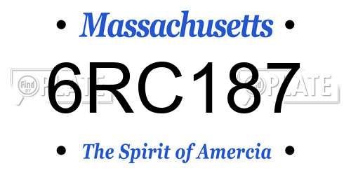 6RC187 Massachusetts License Plate