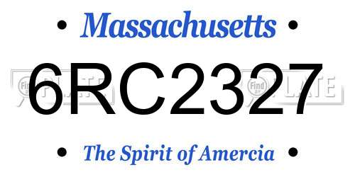 6RC2327 Massachusetts License Plate