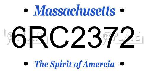 6RC2372 Massachusetts License Plate