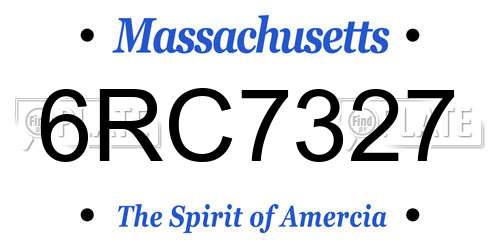 6RC7327 Massachusetts License Plate