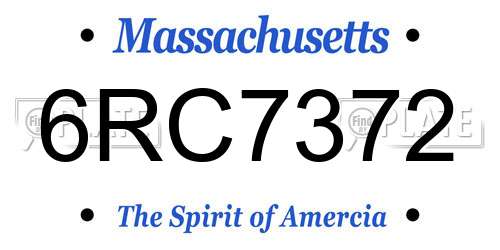 6RC7372 Massachusetts License Plate