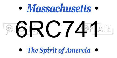 6RC741 Massachusetts License Plate