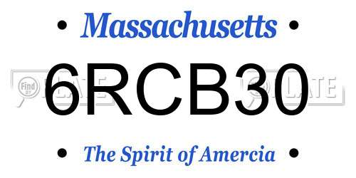 6RCB30 Massachusetts License Plate
