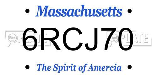 6RCJ70 Massachusetts License Plate