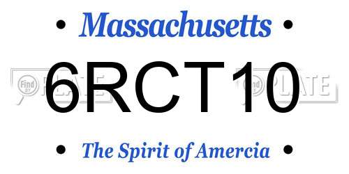 6RCT10 Massachusetts License Plate