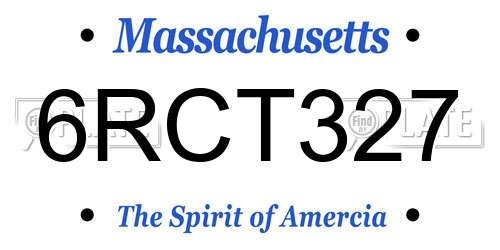 6RCT327 Massachusetts License Plate