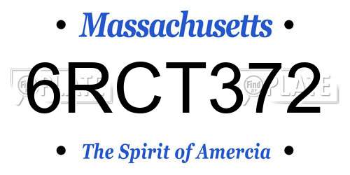 6RCT372 Massachusetts License Plate