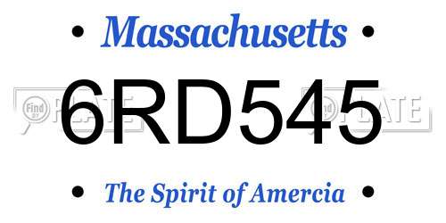 6RD545 Massachusetts License Plate