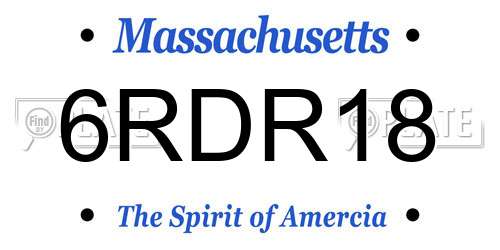 6RDR18 Massachusetts License Plate