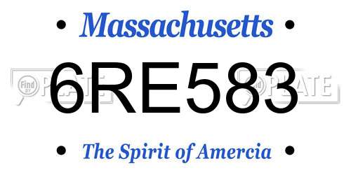 6RE583 Massachusetts License Plate