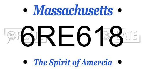 6RE618 Massachusetts License Plate