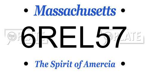 6REL57 Massachusetts License Plate