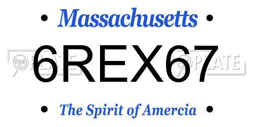 6REX67 Massachusetts License Plate