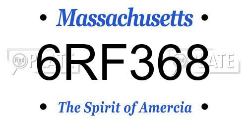 6RF368 Massachusetts License Plate