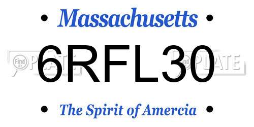 6RFL30 Massachusetts License Plate