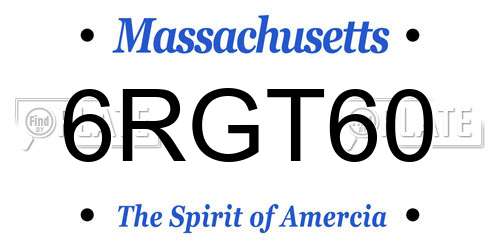 6RGT60 Massachusetts License Plate