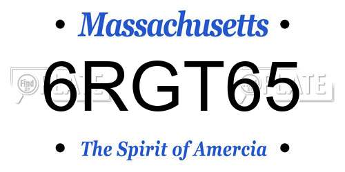 6RGT65 Massachusetts License Plate