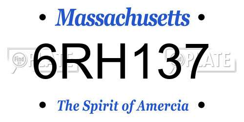 6RH137 Massachusetts License Plate