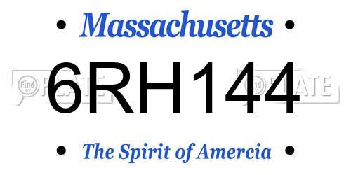 6RH144 Massachusetts License Plate