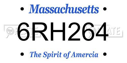 6RH264 Massachusetts License Plate
