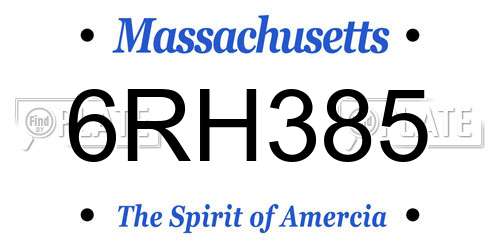 6RH385 Massachusetts License Plate