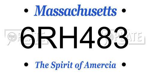 6RH483 Massachusetts License Plate