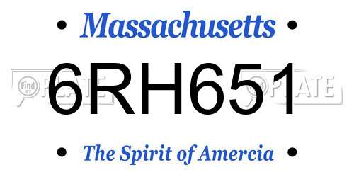 6RH651 Massachusetts License Plate