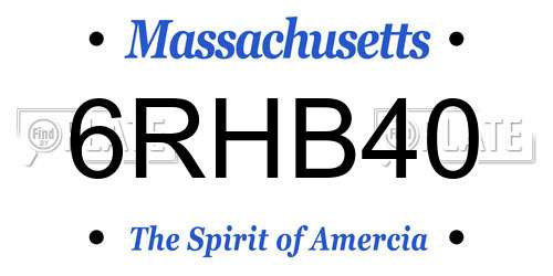 6RHB40 Massachusetts License Plate