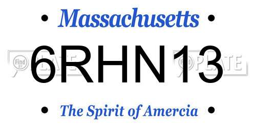 6RHN13 Massachusetts License Plate