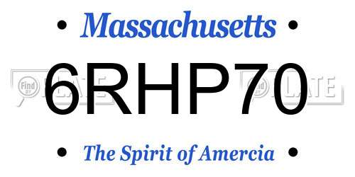 6RHP70 Massachusetts License Plate