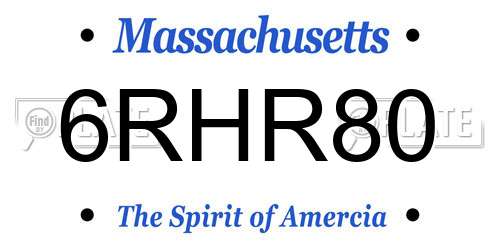 6RHR80 Massachusetts License Plate