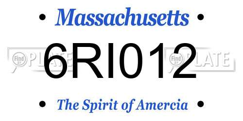 6RI012 Massachusetts License Plate