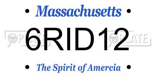6RID12 Massachusetts License Plate