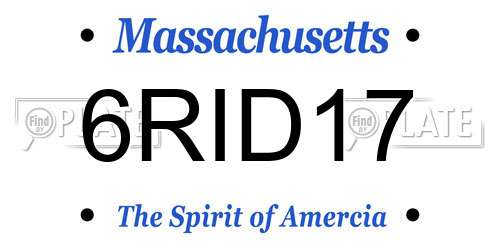 6RID17 Massachusetts License Plate