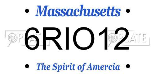 6RIO12 Massachusetts License Plate