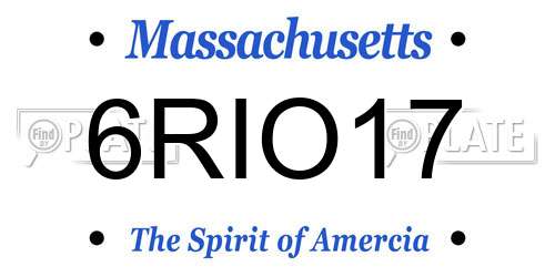 6RIO17 Massachusetts License Plate