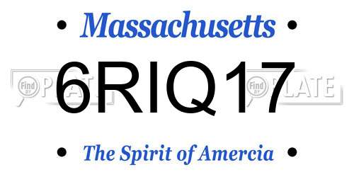 6RIQ17 Massachusetts License Plate