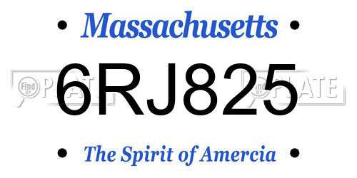 6RJ825 Massachusetts License Plate