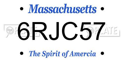 6RJC57 Massachusetts License Plate