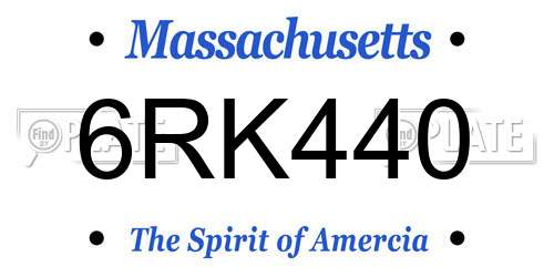6RK440 Massachusetts License Plate