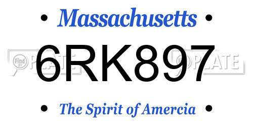 6RK897 Massachusetts License Plate