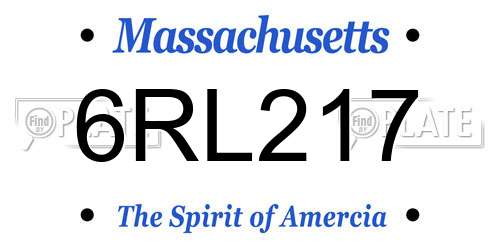 6RL217 Massachusetts License Plate