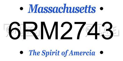 6RM2743 Massachusetts License Plate