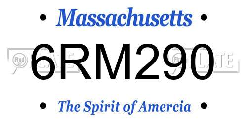 6RM290 Massachusetts License Plate