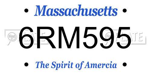 6RM595 Massachusetts License Plate