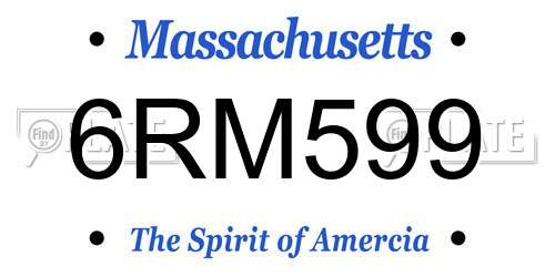 6RM599 Massachusetts License Plate