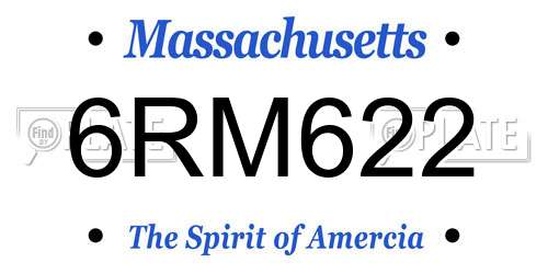 6RM622 Massachusetts License Plate