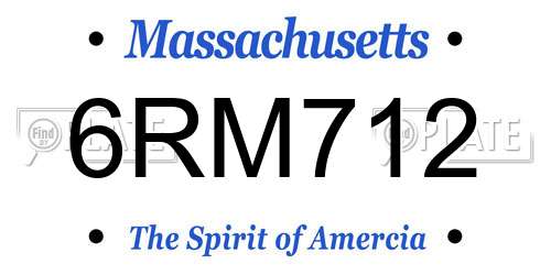 6RM712 Massachusetts License Plate